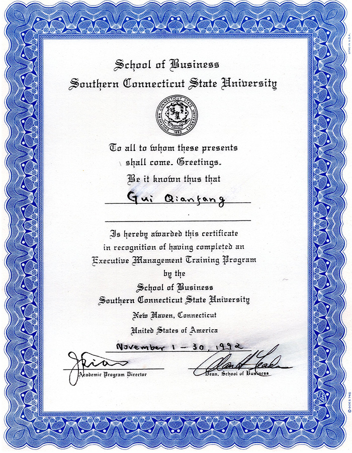 School graduation certificate